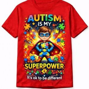 Red Autism Superpower T-Shirt